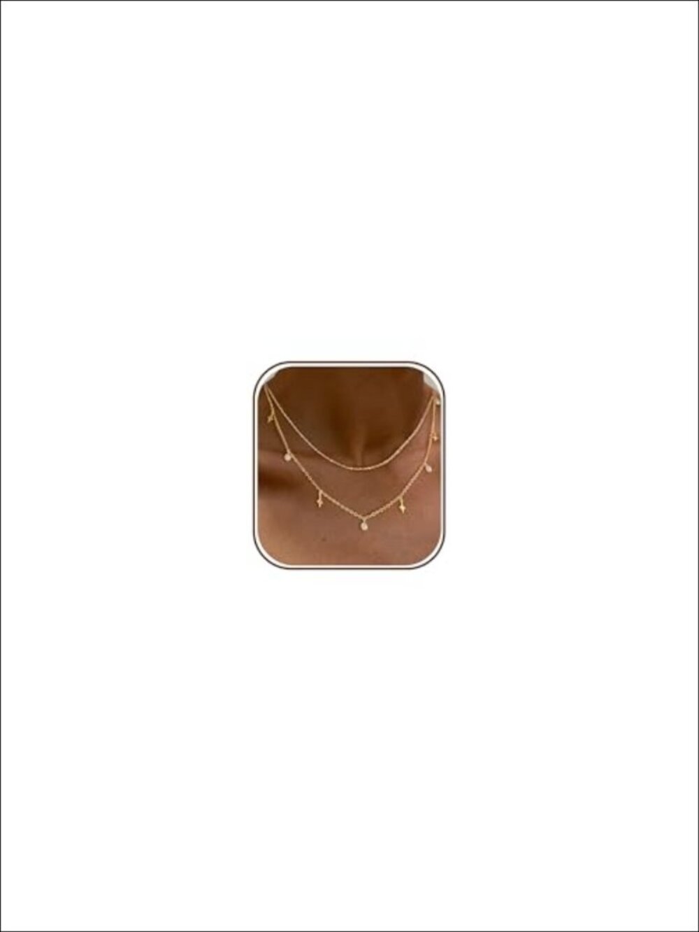 Layered Gold Plated Necklace Set Dainty Satellite Chain Zirconia Charm Choker